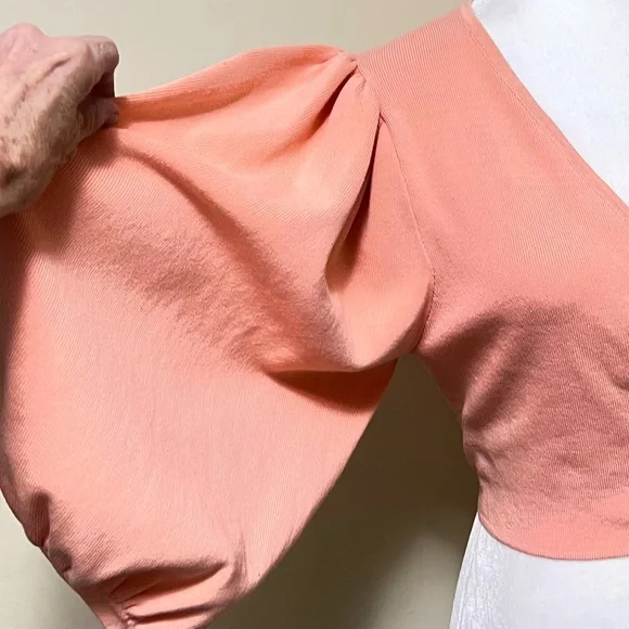 MISSGUIDED new Pink True Wrap Around Straps Crop Balloon Sleeves Knit Top 10/12 - Picture 14 of 16